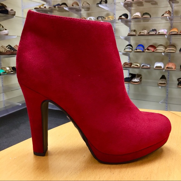 Soda Shoes Violin Red Suede Platform Ankle Bootie - Picture 8 of 8